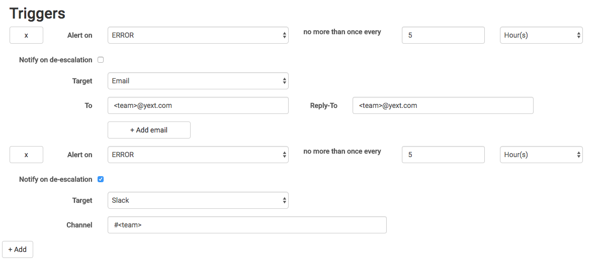 Configuring Triggers in Revere