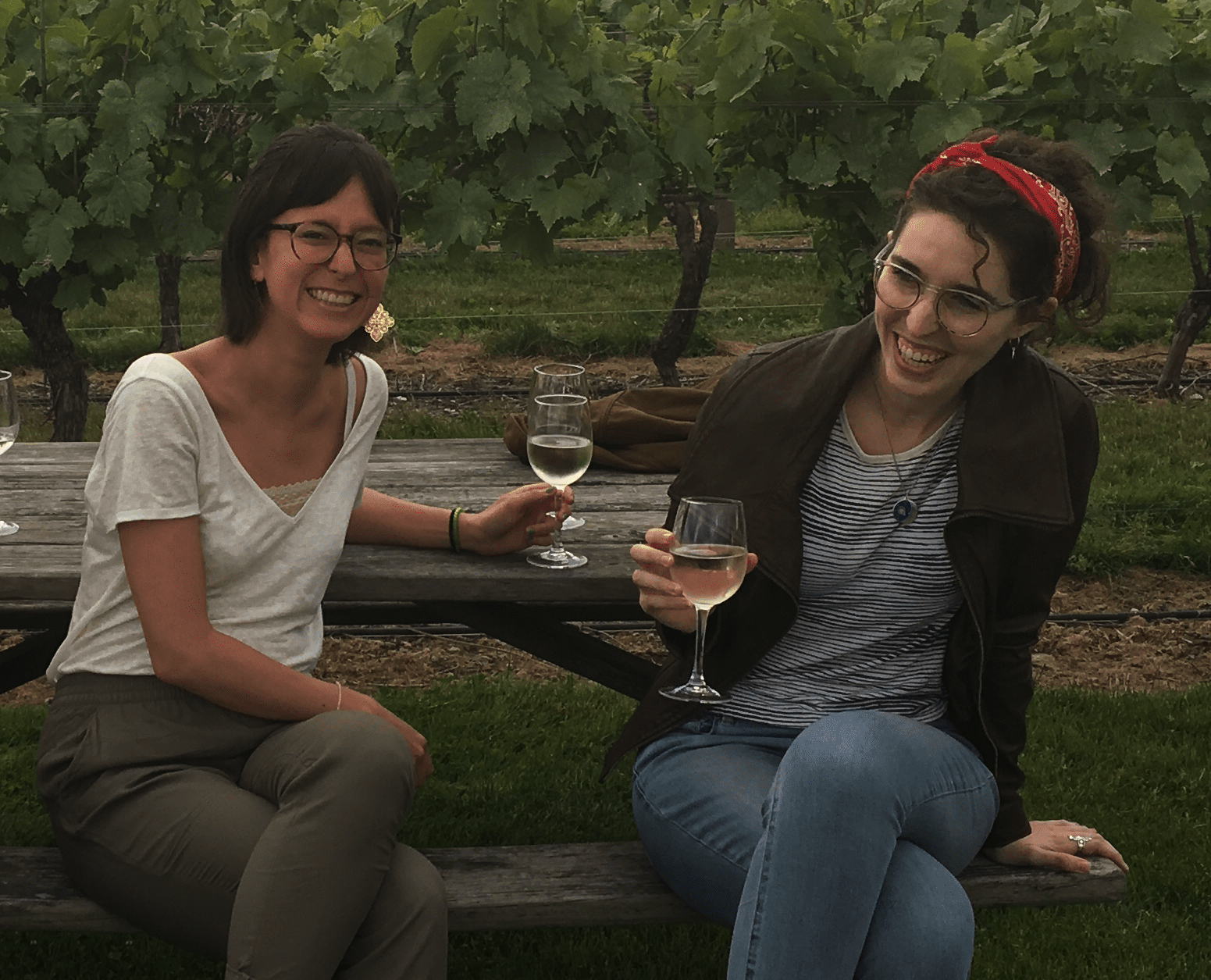 Engineers at the vineyard.