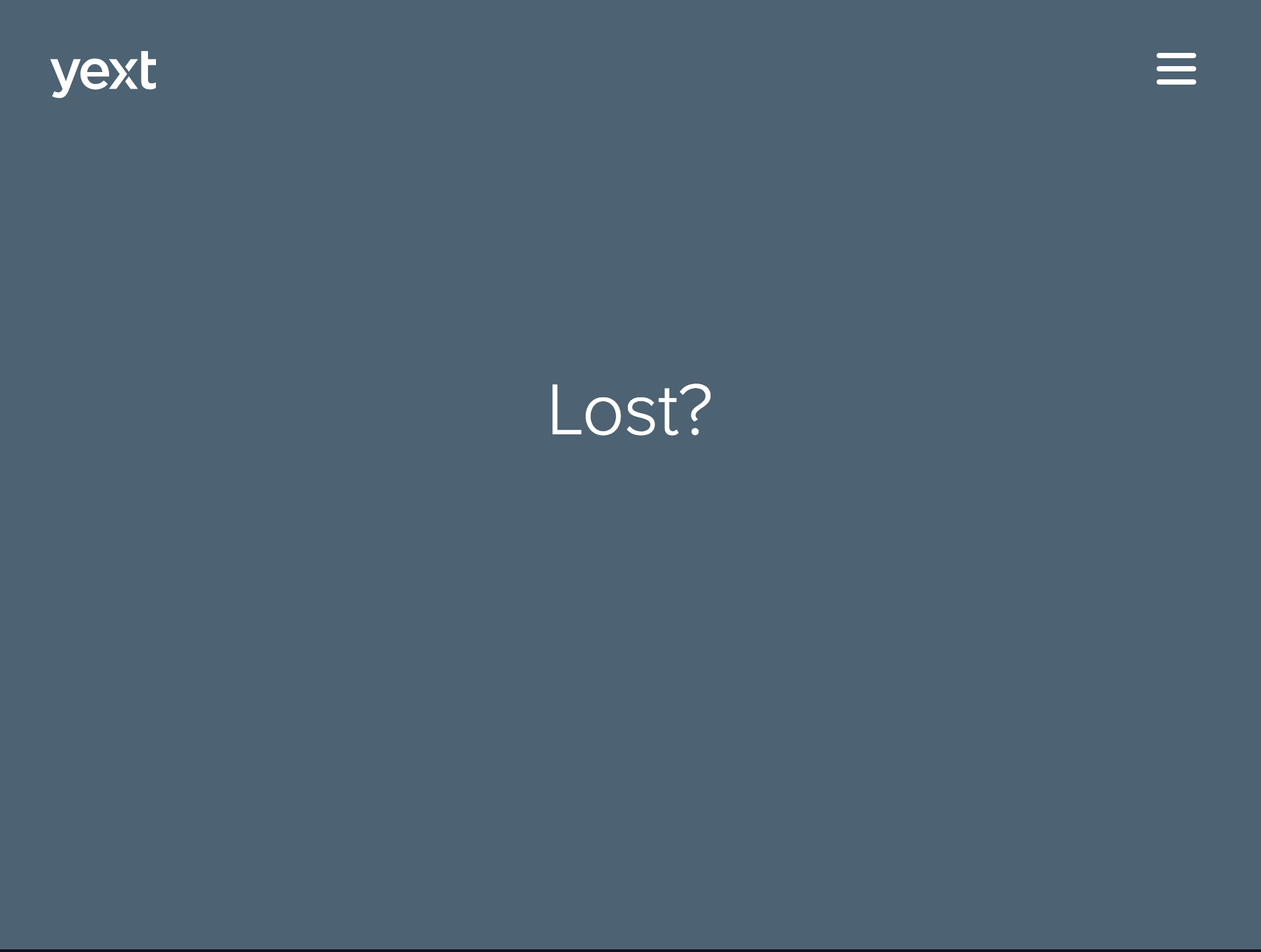 Yext's current 404 page