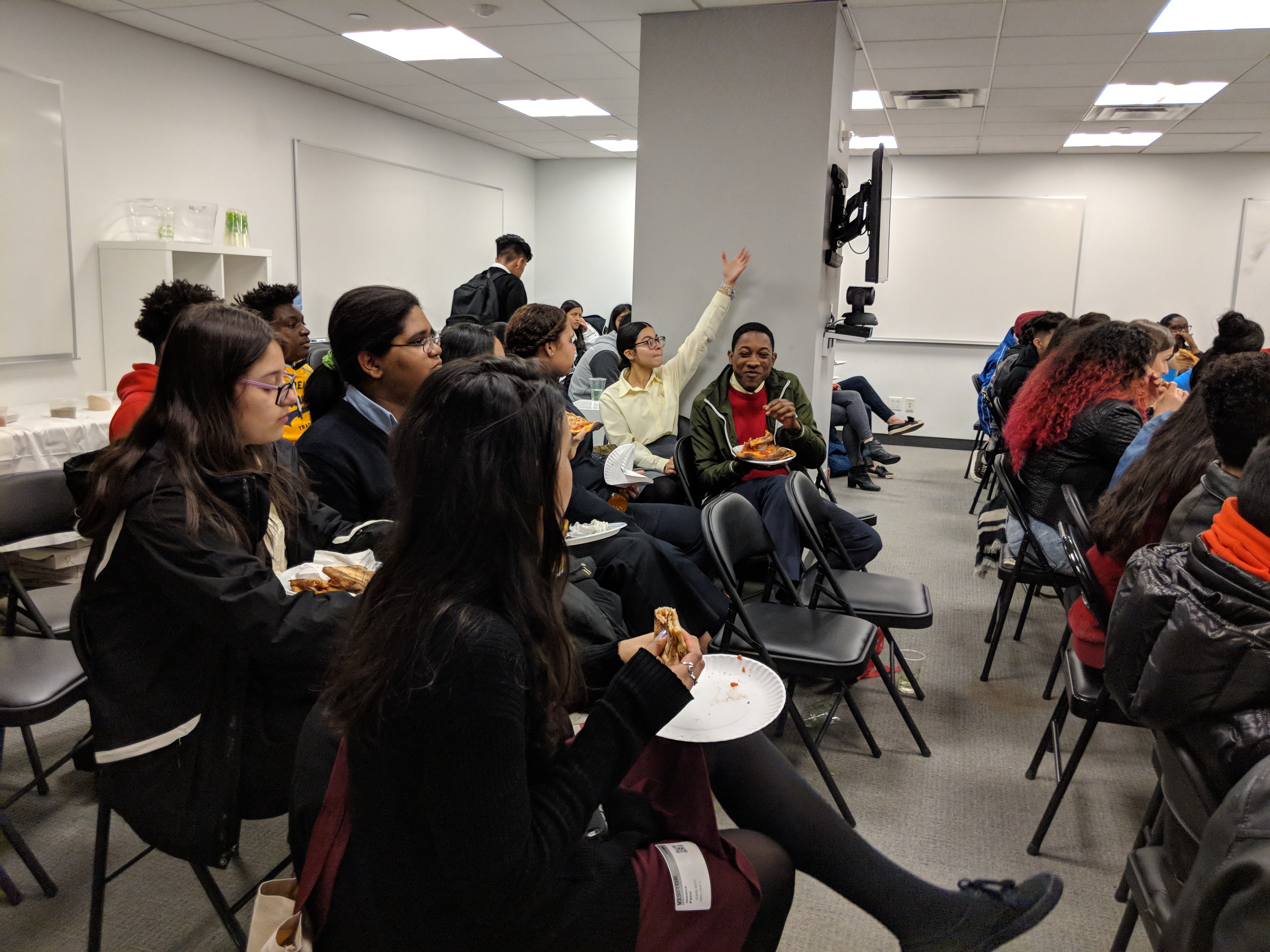 Student raising hand