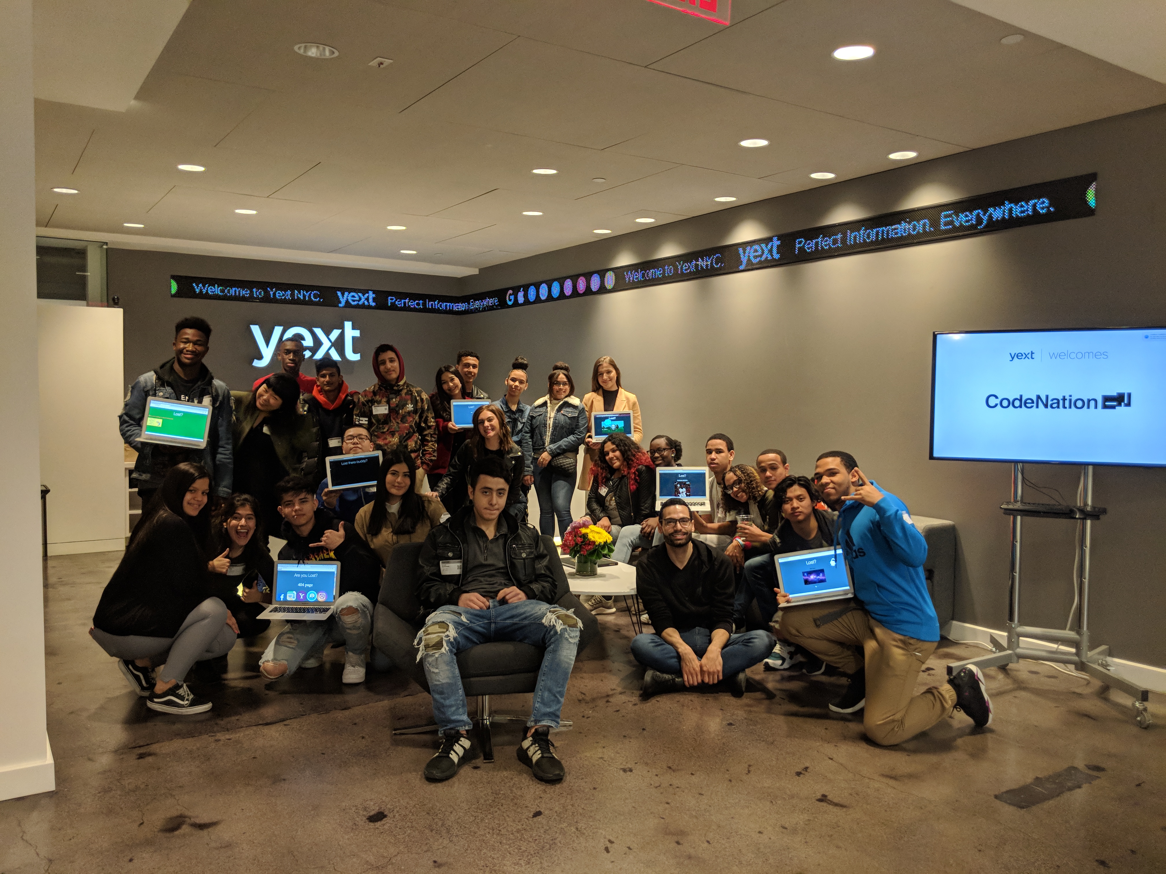 All pose with projects