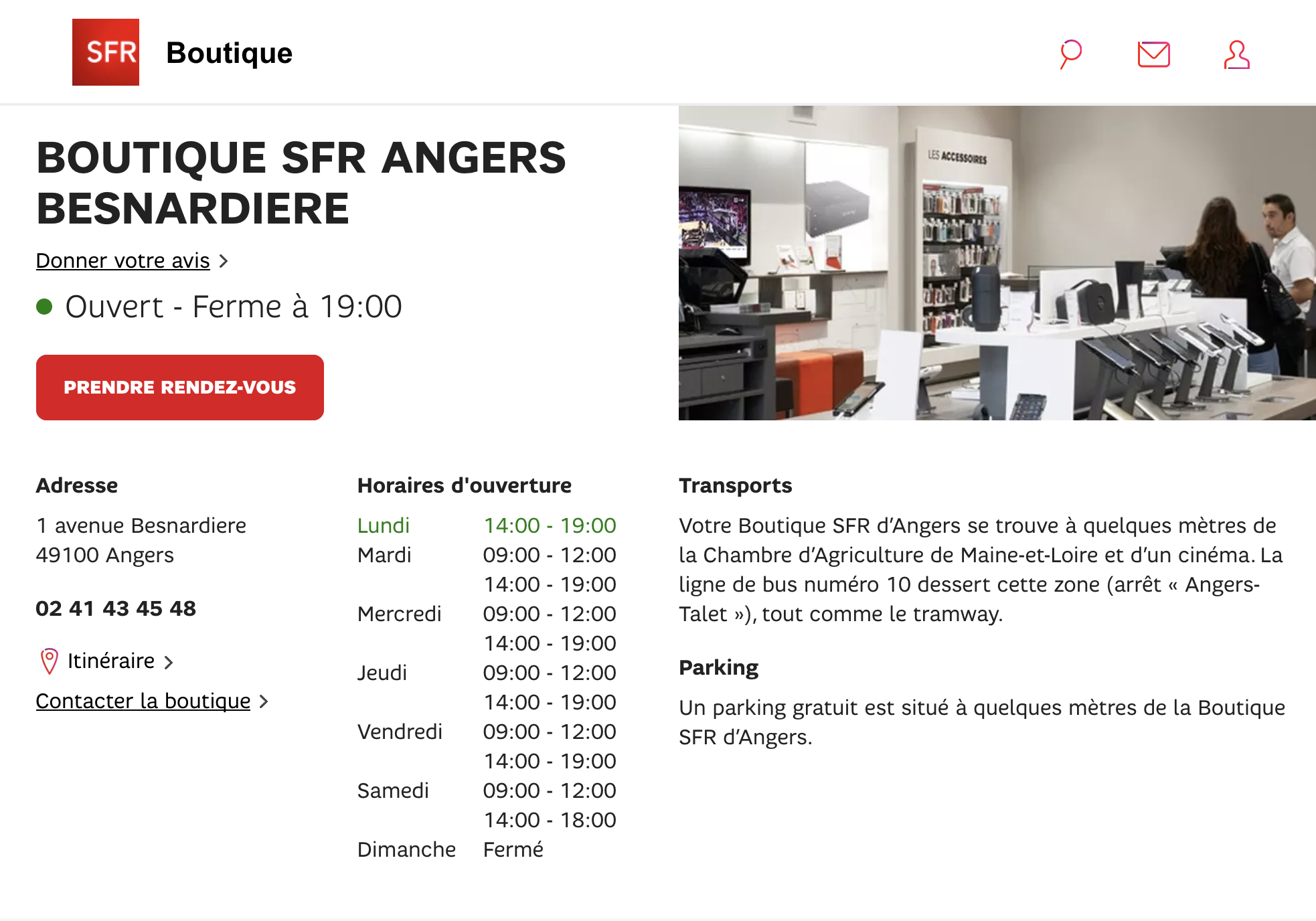 SFR Boutique Agent Page