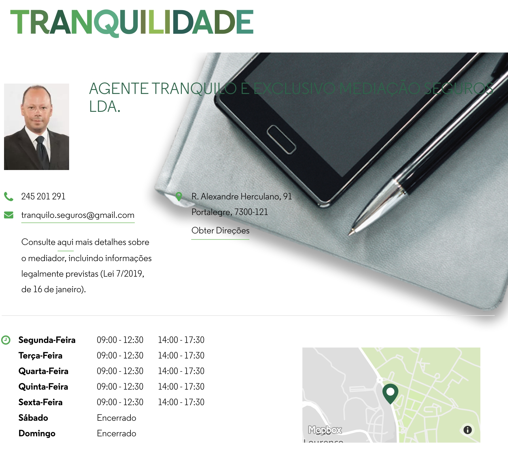 Tranquilidade Agent Page