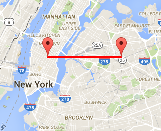 Two locations 10km apart